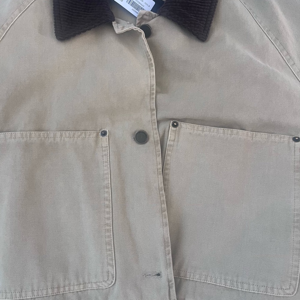 Blank NYC Breaking Camp Beige Cropped Jacket with Brown Corduroy Collar (NWT) - Picture 10 of 16